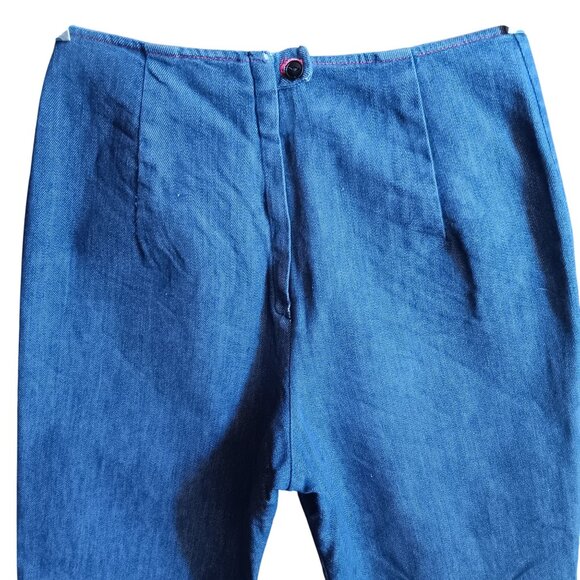 24x25 Vintage 1970's High-Waisted Blue Denim Jeans Pykettes Stretch Hippie - Picture 4 of 9